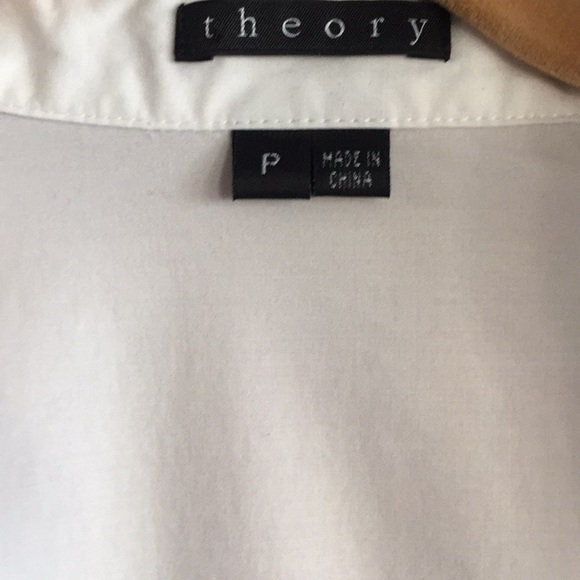 THEORY WHITE FITTED BUTTON DOWN SHIRT CAREER TOP S - Picture 7 of 15